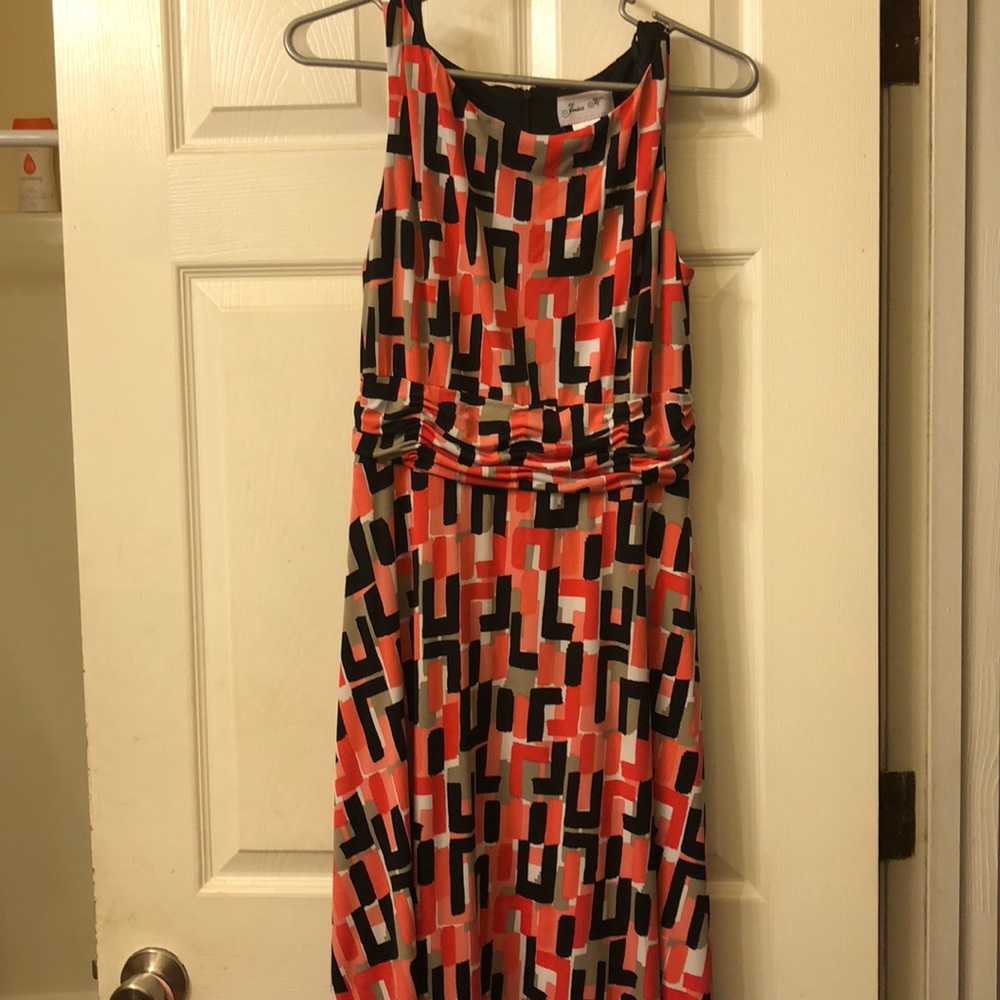 Peach, pink and black dress